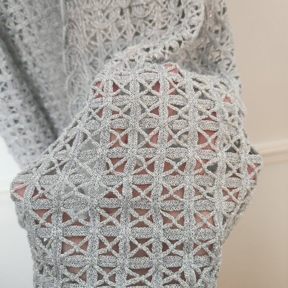 VTG Y2K Lisa Original Sweater Vest Sz Medium Womens Silver Sparkle Fairy Glitter - Picture 7 of 10